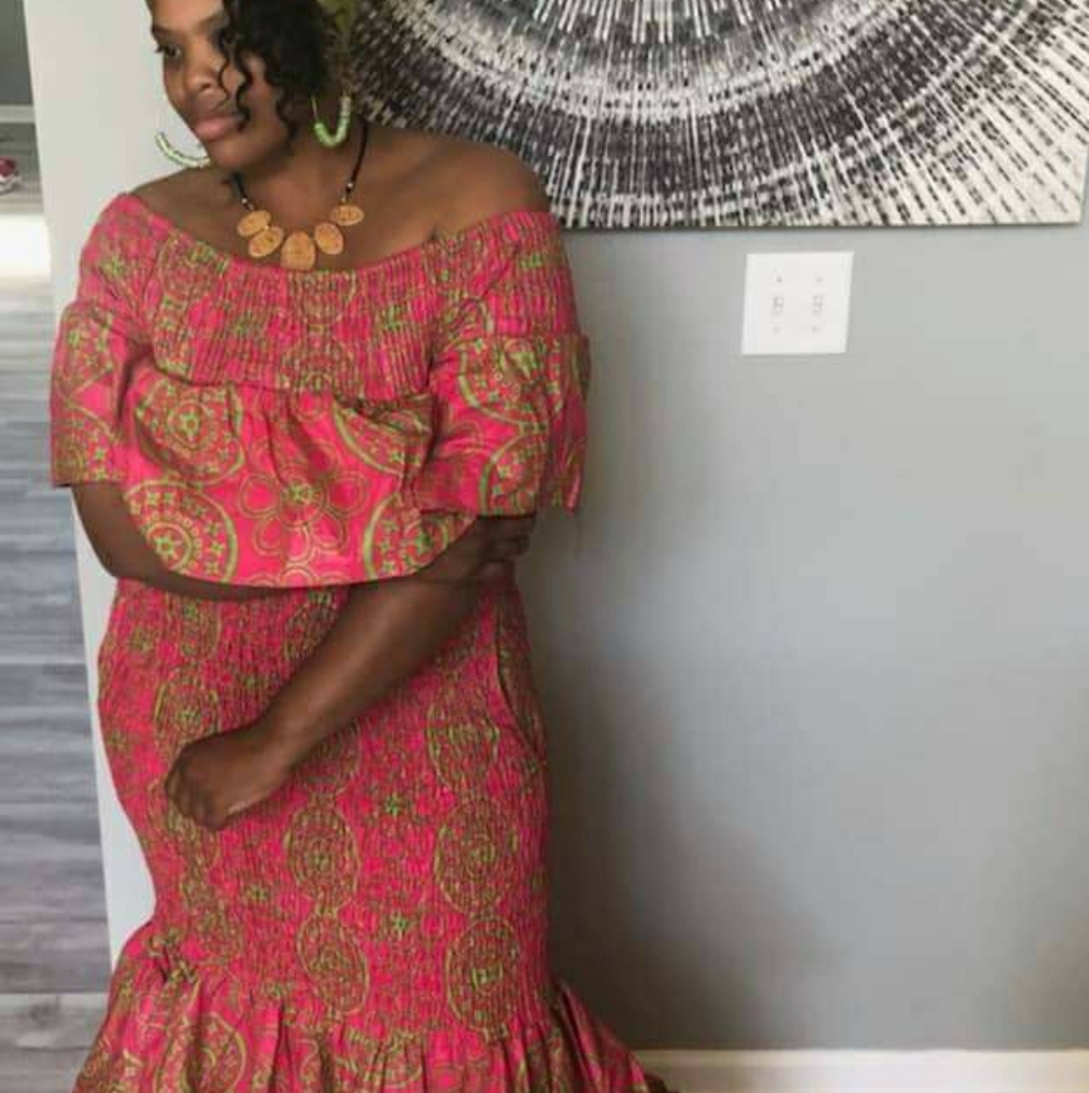 COPY - African Print Mermaid dress